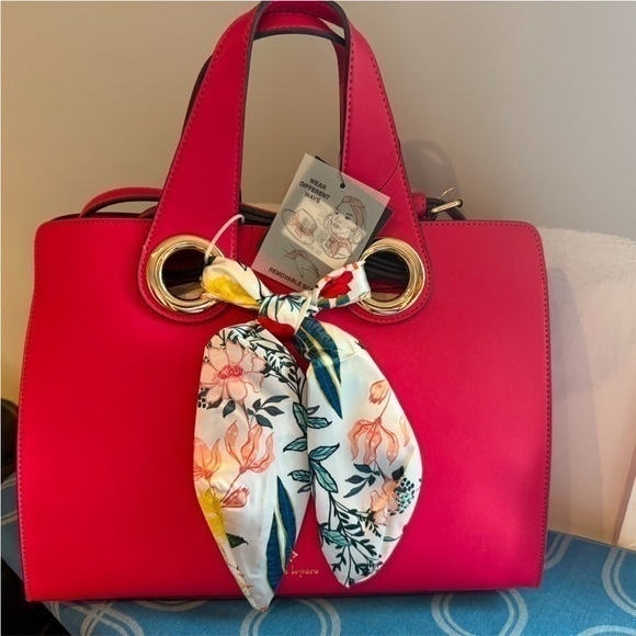 Nanette Lepore Vegan Leather Medium Satchel With Removable Scarf - Picture 1 of 12